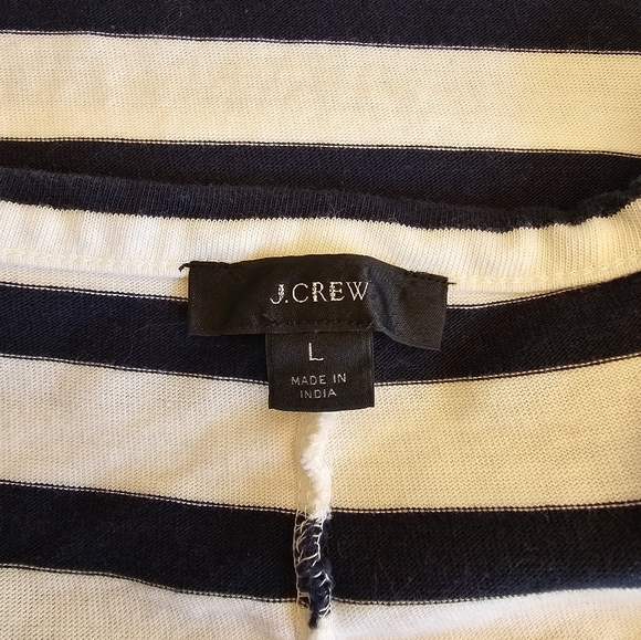 J. Crew High Low Hem Blue White Sleeveless Maxi Dress L - Picture 6 of 8